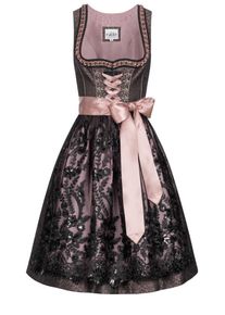 N&uuml;bler Dirndl N&Uuml;BLER "Dirndl midi Selina", Damen, Gr. 42, EURO, schwarz, Obermaterial: 100% Polyester PES., Kleider Dirndl