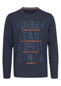 Langarmshirt FQ1924 "Langarmshirt FQNoxan", Herren, Gr. L, blau (navy blazer melange), Obermaterial: 60% Baumwolle CO. 40% Polyester PES., Shirts Langarmshirt