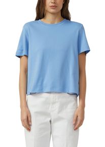 T-Shirt s.Oliver, Damen, Gr. 44, blau, Jersey, Obermaterial: 100% Baumwolle, gerade h&uuml;ftbedeckend, Rundhals, Shirts T-Shirt, mit halbem Arm