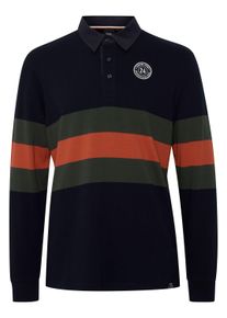 Langarm-Poloshirt FQ1924 "Langarm-Poloshirt FQMikkael", Herren, Gr. L, blau (navy blazer), Obermaterial: 100% Baumwolle CO., regular fit normal, Shirts Langarm-Poloshirt