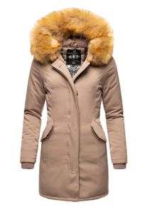 Wintermantel Marikoo "Wintermantel Karmaa", Damen, Gr. XL, grau (taupe), Obermaterial: 100% Polyester PES. Obermaterial: Futter: 100% Polyester PES. 100% Polyester PES., M&auml;ntel Wintermantel