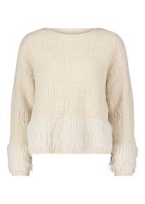 Rundhalspullover Betty Barclay "Grobstrick-Pullover mit Effektgarn", Damen, Gr. 46, beige, Obermaterial: 43% Polyacryl PAN. 40% Polyamid PA. 17% Polyester PES., Pullover Rundhalspullover