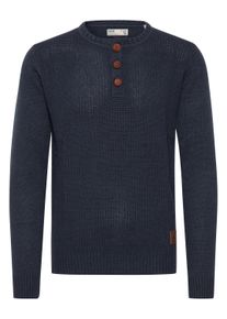 !Solid Strickfleece-Pullover SOLID "Strickpullover SDTerrance", Herren, Gr. S, blau (ins bl mel), Obermaterial: 50% Baumwolle CO. 50% Polyacryl PAN., Pullover Strickfleece-Pullover