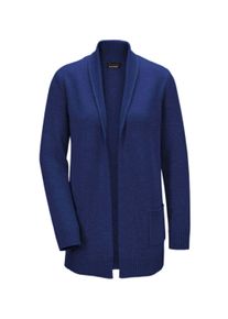 Strickjacke GOLDNER "Langarm Cardigan aus Merino", Herren, Gr. 38, blau (marine), Obermaterial: 100% Schurwolle WV., figurumspielend, Rippe, Strickjacken Strickjacke, Schalkragen