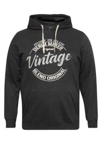 Kapuzenpullover Blend "Hoodie BHTobiasBT", Herren, Gr. 5XL, grau (charcoal mix), Obermaterial: 60% Baumwolle CO. 40% Polyester PES., bedruckt, normal, Pullover Kapuzenpullover