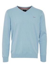 Strickfleece-Pullover FQ1924 "Strickpullover FQFynjard", Herren, Gr. XL, blau (powder blau), Obermaterial: 100% Baumwolle CO., Pullover Strickfleece-Pullover