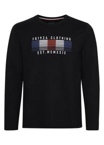 Langarmshirt FQ1924 "Langarmshirt FQNotany", Herren, Gr. L, schwarz (schwarz beauty), Obermaterial: 100% Baumwolle CO., Shirts Langarmshirt