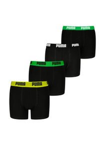 Boxershorts Puma "Boxershort Everyday Basic Boxers ECOM 4P 4er Pack", Jungen, Gr. 146-152, schwarz (schwarz, gr&uuml;n), Obermaterial: 95% Baumwolle CO. 5% Elasthan EL., Unterhosen Boxershorts