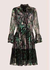 Madeleine Mode Sommerkleid MADELEINE "Kleid Elegantes Stufenkleid mit All-Over-Print", Damen, Gr. 46, N-Gr, schwarz (schwarz, taupe, multicolor), Obermaterial: 100% Polyester PES., Modern, Kleider Sommerkleid, Chiffonqualit&auml;t