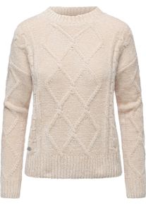 Strickpullover Ragwear "Strickpullover Jannina", Damen, Gr. XS, beige (ecru), Obermaterial: 100% Polyester PES. Futter: 100% Polyester PES., Rundhals, &Auml;rmel ohne &Auml;rmelschlitz Rippb&uuml;ndchen, Pullover Strickpullover