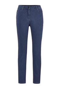 Regular-fit-Jeans GOLDNER "Lange Freizeithose BELLA mit Formbund", Damen, Gr. 46, N-Gr, blau (hellblau), Obermaterial: 65% Baumwolle CO. 31% Polyester PES. 4% Elasthan EL., Jeans Regular-fit-Jeans