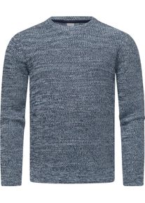 Sweater Ragwear "Strickpullover Aralt", Herren, Gr. S, blau (navy25), Obermaterial: 60% Baumwolle CO. 40% Polyacryl PAN. Futter: 60% Baumwolle CO. 40% Polyacryl PAN., gerade, Rundhals, ohne B&uuml;ndchen, Sweatshirts Sweater, stylischer Herren Sweatpullover mit Rippb&uuml;ndchen