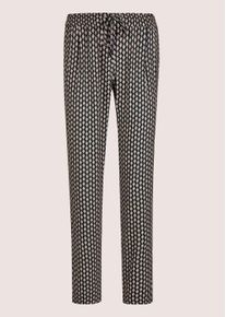 Madeleine Mode Stoffhose MADELEINE "Druckhose Elegante Hose aus flie&szlig;ender Qualit&auml;t", Damen, Gr. 40, N-Gr, schwarz (schwarz, caramel), Obermaterial: 100% Polyester PES., Hosen Stoffhose