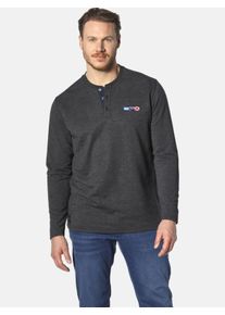 Sweatshirt Jan Vanderstorm "Sweatshirt JORNSEN", Herren, Gr. L, grau (dunkelgrau melange), Obermaterial: 70% Baumwolle CO. 30% Polyester COOLMAX PES(Coolmax)., Shirts Sweatshirt