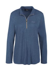 Strickpullover GOLDNER "Kurzgr&ouml;&szlig;e Flauschiges Shirt mit Stehbund", Damen, Gr. 22, grau (grau, melange), Obermaterial: 75% Viskose CV. 20% Polyester PES. 5% Elasthan EL., normal, Sonstiges, Pullover Strickpullover, Ohne