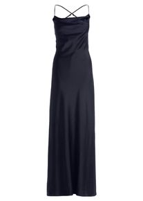 Abendkleid Vera Mont "Abendkleid mit Wasserfallausschnitt", Damen, Gr. 38, EURO, blau (night sky), 97% Polyester PES. 3% Elasthan EL., Kleider Abendkleid