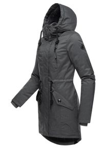 Wintermantel Ragwear "Wintermantel Elsie Melange", Damen, Gr. 3XL, schwarz, Obermaterial: 100% Polyester PES. Obermaterial: Futter: 100% Polyester PES. 100% Polyester PES., M&auml;ntel Wintermantel