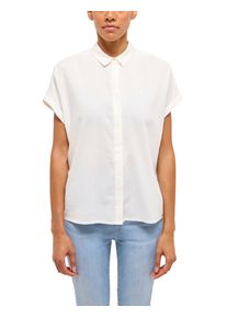 Kurzarmbluse Mustang "Damen Style Elsa Basic Blouse", Damen, Gr. 40, wei&szlig; 2013, Popeline, 60% Baumwolle, 40% Viskose, unifarben, regular fit, Blusen Kurzarmbluse