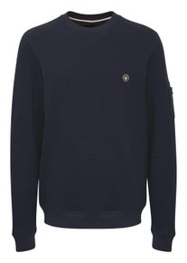 Rundhalspullover FQ1924 "Rundhalspullover FQWILLIAM structure crewneck sweatshirt", Herren, Gr. M, blau (salute), Obermaterial: 100% Baumwolle CO., Pullover Rundhalspullover
