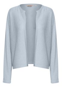 Cardigan oxmo "Strickcardigan OXKike", Damen, Gr. XL, blau (kentucky blau), Obermaterial: 58% Viskose CV. 42% Polyester PES., Strickjacken Cardigan