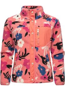 Kapuzensweatjacke Ragwear "Pl&uuml;schjacke Appopis Print", Damen, Gr. 4XL, orange (coral), Obermaterial: 100% Polyester PES., Sweatjacken Kapuzensweatjacke