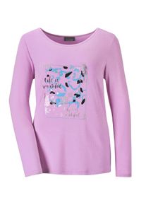 Print-Shirt GOLDNER "Shirt", Damen, Gr. 40, lila (flieder, gemustert), Obermaterial: 95% Viskose CV. 5% Elasthan EL., Basic, Tubular, Shirts Print-Shirt, strechbequemer Viskosejersey