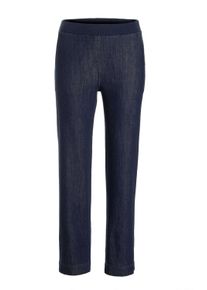 Stoffhose GOLDNER "Komfortable Denim-Hose VERA mit Stretch", Damen, Gr. 46, N-Gr, blau (marine), Obermaterial: 70% Baumwolle CO. 29% Polyester PES. 1% Elasthan EL., Hosen Stoffhose