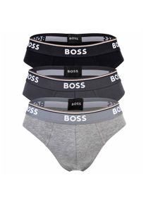 Slip BOSS "Slip Briefs 3P Power 3er Pack", Herren, Gr. M, grau, Obermaterial: 95% Baumwolle CO. 5% Elasthan EL., Unterhosen Slip