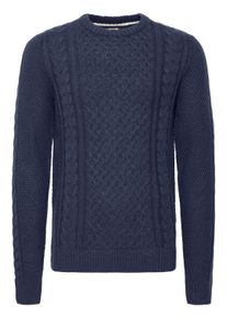 Strickfleece-Pullover Blend "Strickpullover BHPullover", Herren, Gr. 3XL, blau (marineblaus), Obermaterial: 80% Polyacryl PAN. 20% Baumwolle CO., Pullover Strickfleece-Pullover