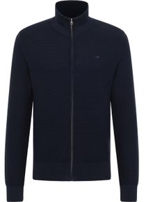 Cardigan Mustang "Herren Style Escondido", Herren, Gr. 3XL, navy, Strick, 100% Baumwolle, regular fit, hoch geschlossener Ausschnitt, Strickjacken Cardigan