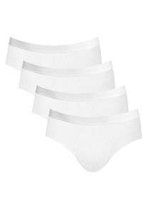 Slip Sloggi "Slip Basic Midi 4er Pack", Herren, Gr. L, wei&szlig;, Obermaterial: 96% Baumwolle CO. 4% Elasthan EL., Unterhosen Slip