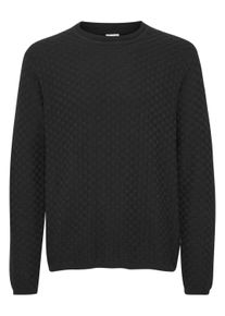 !Solid Strickfleece-Pullover SOLID "Strickpullover SDElijah", Herren, Gr. L, schwarz (true schwarz), Obermaterial: 100% Baumwolle CO., Pullover Strickfleece-Pullover