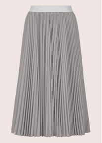 Madeleine Mode Midirock MADELEINE "Plisseerock Eleganter Faltenrock in Midil&auml;nge", Damen, Gr. 44, grau (steingrau), Obermaterial: 100% Polyester PES., Modern, R&ouml;cke Midirock, Faltenrock zum Schl&uuml;pfen