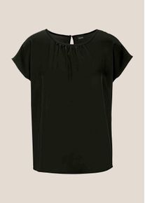 Madeleine Mode Shirtbluse MADELEINE "Blusenshirt Elegante Satinbluse in A-Linie", Damen, Gr. 42, schwarz, Obermaterial: 100% Polyester PES., Modern, normal, Blusen Shirtbluse