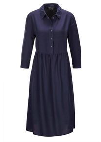 Blusenkleid GOLDNER "Kurzgr&ouml;&szlig;e Elegantes Sommerkleid mit Knopfleiste", Damen, Gr. 25, K-Gr, blau (marine), Obermaterial: 100% Viskose CV., Basic, normales B&uuml;ndchen, Kleider Blusenkleid, Nahttaschen an den Seiten