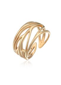 Silberring Elli "Ring Ornament und offene Ringschiene 925 Silber" Gr. 54, gold, Fingerringe, Damen, 54, Silber 925 (Sterlingsilber), Silberring