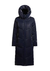 Wintermantel Khujo "Wintermantel Pulset Shiny", Damen, Gr. M, blau (midnight blau), Obermaterial: 100% Polyester PES. Obermaterial: Futter: 100% Nylon NY. 100% Polyester PES., M&auml;ntel Wintermantel