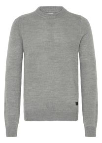 !Solid Strickfleece-Pullover SOLID "Strickpullover SDBABAK", Herren, Gr. S, grau (gray melange), Obermaterial: 100% Polyacryl PAN., Pullover Strickfleece-Pullover
