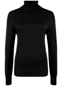 Rollkragenpullover oxmo "Rollkragenpullover OXWinala", Damen, Gr. L, schwarz, Obermaterial: 70% Viskose CV. 30% Nylon NY., Pullover Rollkragenpullover