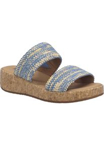 Slipper Josef Seibel "Evita 02, slate blue-multi", Damen, Gr. 40, blau (slate blau, multi), Obermaterial: 100% Textilmaterial TEXMAT., Schuhe Slipper