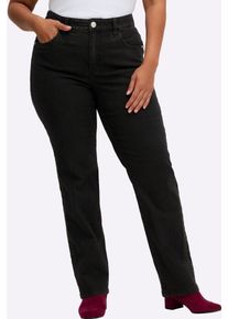 Bequeme Jeans sheego, Damen, Gr. 46, Normalgr&ouml;&szlig;en, schwarz denim, 99% Baumwolle, 1% Elasthan, unifarben, lang, Jeans Bequeme Jeans