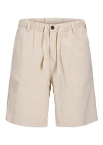 Jack & Jones Shorts JACK & JONES "JPSTJAIDEN HYBRID BONDI JOG SHORT REG SN", Damen, Gr. XXL, N-Gr, moonbeam, Web, Obermaterial: 80% Baumwolle, 20% Leinen, unifarben, relaxed fit knielang, Hosen Shorts, Baumwollmischung, locker geschnitten