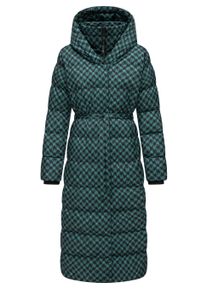 Steppmantel Ragwear "Steppmantel Niara Long Print", Damen, Gr. M, gr&uuml;n (ocean gr&uuml;n), Obermaterial: 100% Polyester PES. Obermaterial: Futter: 100% Polyester PES. 100% Polyester PES., M&auml;ntel Steppmantel