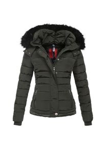 Steppjacke Navahoo "Navahoo Chloe warme Damen Winter Jacke Parka Mantel Stepp Kurzjacke gef&uuml;ttert NEU B301", Damen, Gr. XXL, grau (anthrazit), Obermaterial: 100% Polyester PES., Jacken Steppjacke