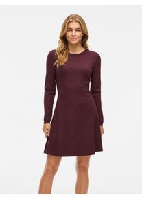 Strickkleid Vila "VICOMFY A-LINE O-NECK KNIT DRESS - NOOS", Damen, Gr. XXL, N-Gr, fig detail:melange, Feinstrick, Obermaterial: 51% Viskose, 27% Polyester, 22% Polyamid, meliert, regular fit kniefrei, Rundhals, Kleider Strickkleid, Materialmix, normal geschnitten