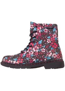 Schn&uuml;rstiefelette Kappa, Damen, Gr. 36, bunt (schwarz, pink), Synthetik, Schuhe Schn&uuml;rstiefelette, - mit farbenfrohem Allover Print