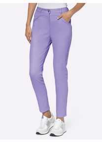 Stretch-Hose Heine, Damen, Gr. 46, Normalgr&ouml;&szlig;en, lila (lavendel), 72% Baumwolle, 25% Polyester, 3% Elasthan, unifarben, 7/8-L&auml;nge, Hosen Stretch-Hose