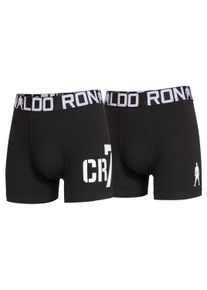Boxershorts CR7 "Boxershort CR7 Boys Trunk 2-pack 2er Pack", Jungen, Gr. 104-110, schwarz, Obermaterial: 95% Baumwolle CO. 5% Elasthan EL., Unterhosen Boxershorts
