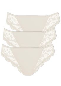 String Nina von C. "3er Pack Damen String Silver Edition", Damen, Gr. 40, beige (champagner), Obermaterial: 86% Polyamid PA. 14% Elasthan EL., Unterhosen String