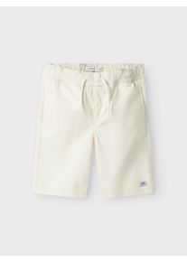 Shorts name it "NKMRYAN JOG L TWILL SHORTS 7001-TF NOOS", Jungen, Gr. 92, N-Gr, cloud dancer (blank), Web, Obermaterial: 100% Baumwolle, unifarben, relaxed fit knielang, Hosen Shorts
